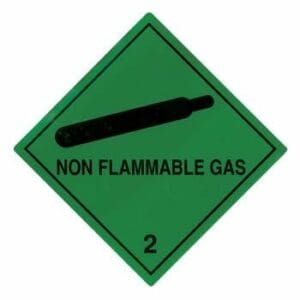 Hazard Warning Labels "NON FLAMMABLE GAS" 100 x 100mm (250)