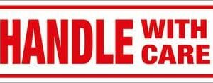 Parcel Labels "HANDLE WITH CARE" 148 x 50mm (500)